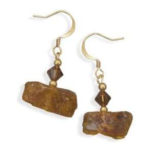  Reconstituted Amber and Crystal Fashion Earrings Jewelry