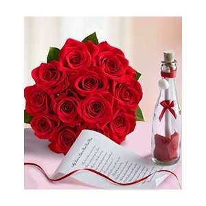  Flowers by 1800Flowers   Message in a Bottle with Red 