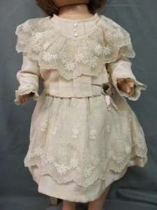   Antique Dressed Composition Mama Doll Clean Cloth Body & Crier  