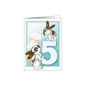  5th Birthday Bunnies and Cupcakes Card Toys & Games