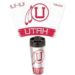  NCAA Utah Utes Travel Mug   Vintage Style Kitchen 