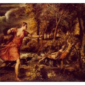   Titian   Tiziano Vecelli   32 x 30 inches   The Death of Actaeon Home