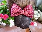 NEW BROWN BIG BOW HAIR CLIP WITH SNOOD NET,BUN COVER.