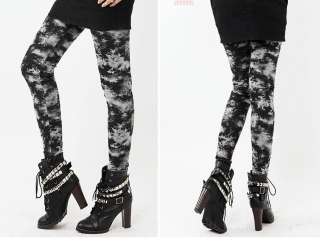 Womens Fashion Tie Dye Opaque Denim Style Ladies Leggings Leggins 