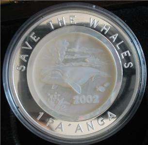 Save The Whales 6 Silver Proof w/ Mother of Pearl Inlay  