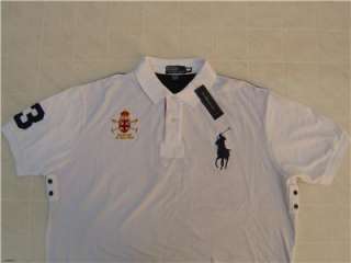   XL Polo Ralph Lauren Mercer Big Pony Crest Crown Club Shirt White Navy