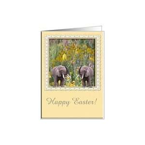  Elephants love to garden./Easter card for niece Card 