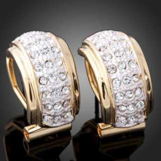 Swarovski Crystal Semi circle Gold GP Fashion Earrings  