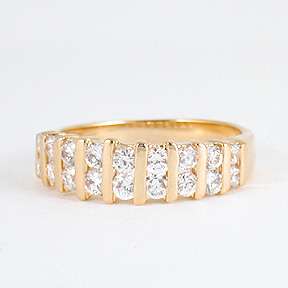 CT GOLD EP CZ CUBIC ZIRCONIA WEDDING BAND RING  