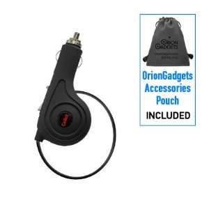  Rubberized Retractable Car Charger for Nokia N82 (Black 
