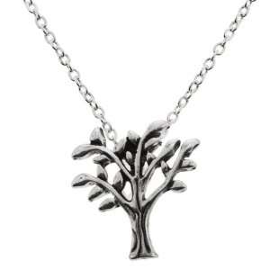 Silver Tone Dainty & Delicate Tree of Life Necklace, Small Pendant, 16 