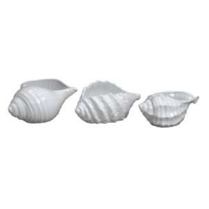   By Sadek 3 Assorted Small Shell Planters White Patio, Lawn & Garden