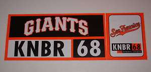 Vintage San Francisco Giants KNBR Bumper Sticker  