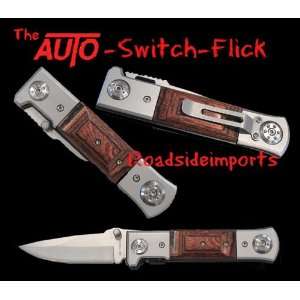 SWITCH TO AN AUTO SWITCH FLICK KNIFE W/ SPRING ASSIST BLADE   Silver 