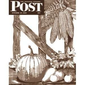  Fall Harvest Saturday Evening Post Cling Mounted Red 