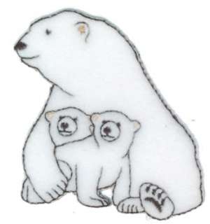 Polar Bear & Cubs Embroidered Iron On Patch 156636  