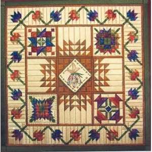  Autumn Quilt chart and handmade quilt button (canvaswork 