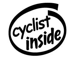 Vinyl Sticker Decal CYCLIST INSIDE bicycle cycling car  