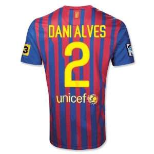  Nike Barcelona 11/12 DANI ALVES Home Soccer Jersey Sports 
