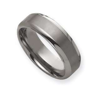  Dura Tungsten Rounded Edge 8mm Brushed and Polished Band 