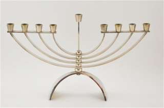 Hanukkah Lamp Menorah Judaica Israel Silver plated   HADANI 