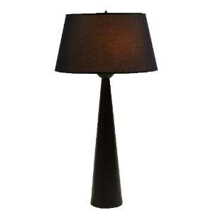  Lights Up Dasan Bronze Tall Black Silk Glow Table Lamp 