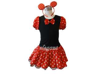   Minnie Mouse Girls Costume Dance Dress Ballet Leotard Tutu 1 9Y  