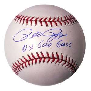  Pete Rose Signed MLB Baseball w/2x Gold Glove Sports 