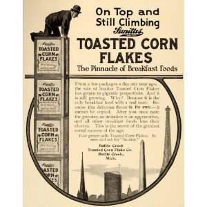   Ad Sanitas Kellogg Toasted Corn Flakes Breakfast   Original Print Ad