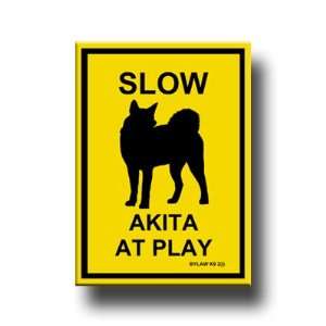  Akita Slow At Play Fridge Magnet 