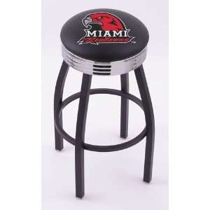  Miami of Ohio Redhawks Chrome Metal Bar Stool Barstool 
