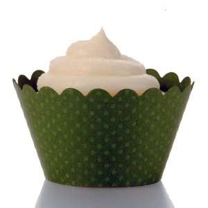  Dress My Cupcake Emma Olive Green Cupcake Wrappers, Set of 