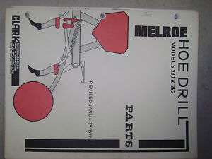 MELROE 280 & 282 HOE DRILL GRAIN PARTS MANUAL BOOK  