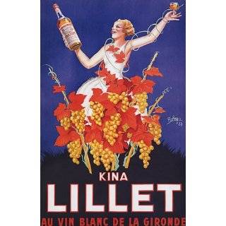 LILLET KINA WINE GRAPES GIRL SMALL VINTAGE POSTER REPRO by 