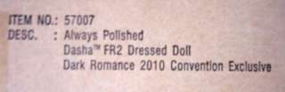FR2 Dasha  Always Polished  Dressed Doll, 2010 Dark Romance 