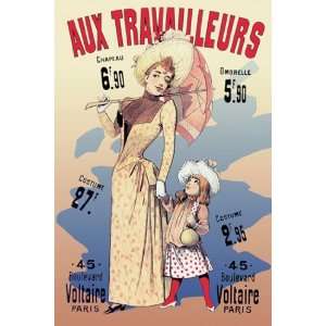   Aux Travailleurs   Poster by Alfred Choubrac (12x18)