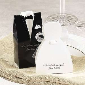  Personalized Bridal Gown Favor Boxes or Tuxedo Favor Boxes 