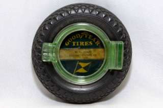   for auction a Vintage Goodyear Rubber Tire Depression Glass Ashtray