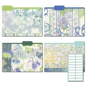   Decorative File Folders Azure Blooms, 8 Folders Arts, Crafts & Sewing
