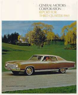 GENERAL MOTORS corp 3rd qtr report magazine 1969 mint  