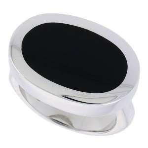    Ring w/ an Oval shaped Jet Stone, 5/8 (16mm) wide, size 9 Jewelry