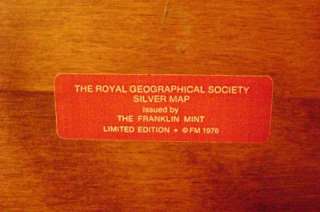 The Royal Geographical Society Silver Map   48 ounces of sterling 
