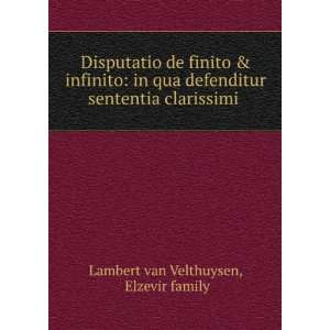   sententia clarissimi . Elzevir family Lambert van Velthuysen Books