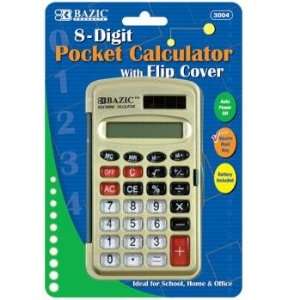   digit Pocket Size Calculator W/ Flip Cover Case Pack 144 Electronics