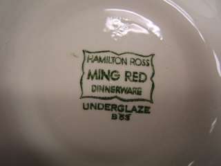 Hamilton Ross Ming Red Dinnerware 4 bread plates  