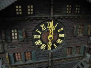 Antique Musical German Black Forest Chalet Clock NICE  