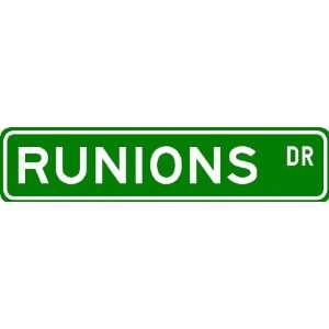  RUNIONS Street Sign ~ Personalized Family Lastname Sign 