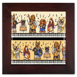  Musical Dogs Ceramic Trivet & Wall Decoration Kitchen 