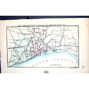 Stanford Antique Map 1885 Parliamentary Divisions Kingston Upon Hull 