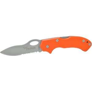   Drop Point Blade with Thumb Hole and Orange G 10 Handle with Lanyard